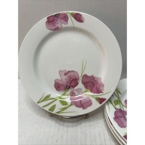Ciroa Simple Serve Purple Violet Set of 4 Appetizer Dessert Plates Fine China